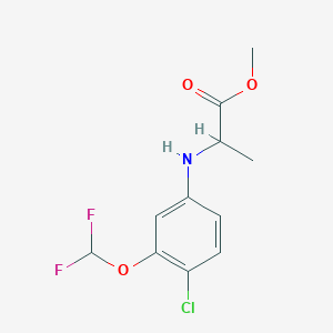 molecular formula C11H12ClF2NO3 B6714439 Methyl 2-[4-chloro-3-(difluoromethoxy)anilino]propanoate 