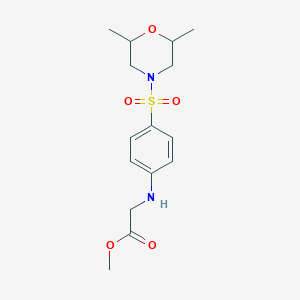 molecular formula C15H22N2O5S B6714501 Methyl 2-[4-(2,6-dimethylmorpholin-4-yl)sulfonylanilino]acetate 