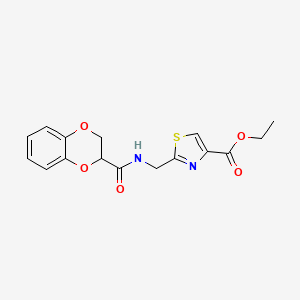 molecular formula C16H16N2O5S B6714643 Ethyl 2-[(2,3-dihydro-1,4-benzodioxine-3-carbonylamino)methyl]-1,3-thiazole-4-carboxylate 