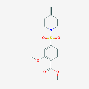 molecular formula C15H19NO5S B6714948 Methyl 2-methoxy-4-(4-methylidenepiperidin-1-yl)sulfonylbenzoate 