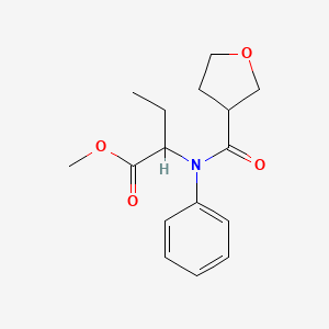 molecular formula C16H21NO4 B6714957 methyl 2-[N-(oxolane-3-carbonyl)anilino]butanoate 