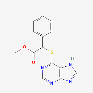 molecular formula C14H12N4O2S B6714983 methyl 2-phenyl-2-(7H-purin-6-ylsulfanyl)acetate 