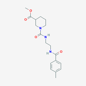 molecular formula C18H25N3O4 B6715222 Methyl 1-[2-[(4-methylbenzoyl)amino]ethylcarbamoyl]piperidine-3-carboxylate 