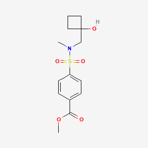 molecular formula C14H19NO5S B6715340 Methyl 4-[(1-hydroxycyclobutyl)methyl-methylsulfamoyl]benzoate 