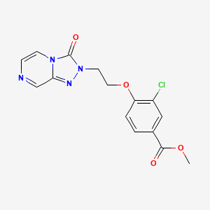 molecular formula C15H13ClN4O4 B6715407 Methyl 3-chloro-4-[2-(3-oxo-[1,2,4]triazolo[4,3-a]pyrazin-2-yl)ethoxy]benzoate 