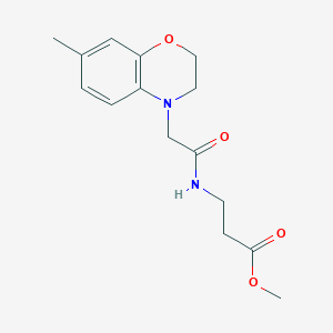 molecular formula C15H20N2O4 B6715736 Methyl 3-[[2-(7-methyl-2,3-dihydro-1,4-benzoxazin-4-yl)acetyl]amino]propanoate 