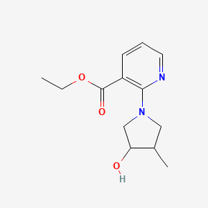 molecular formula C13H18N2O3 B6715748 Ethyl 2-(3-hydroxy-4-methylpyrrolidin-1-yl)pyridine-3-carboxylate 