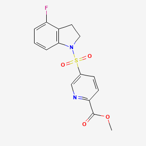 molecular formula C15H13FN2O4S B6715752 Methyl 5-[(4-fluoro-2,3-dihydroindol-1-yl)sulfonyl]pyridine-2-carboxylate 