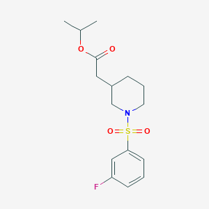 molecular formula C16H22FNO4S B6715945 Propan-2-yl 2-[1-(3-fluorophenyl)sulfonylpiperidin-3-yl]acetate 