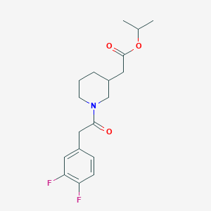 molecular formula C18H23F2NO3 B6715951 Propan-2-yl 2-[1-[2-(3,4-difluorophenyl)acetyl]piperidin-3-yl]acetate 