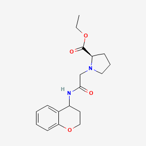 molecular formula C18H24N2O4 B6715999 ethyl (2R)-1-[2-(3,4-dihydro-2H-chromen-4-ylamino)-2-oxoethyl]pyrrolidine-2-carboxylate 