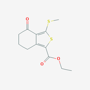 molecular formula C12H14O3S2 B067162 3-(甲硫基)-4-氧代-4,5,6,7-四氢苯并[c]噻吩-1-羧酸乙酯 CAS No. 168279-54-7