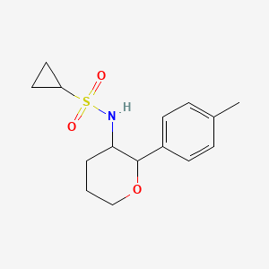 N-[2-(4-methylphenyl)oxan-3-yl]cyclopropanesulfonamide