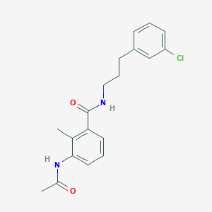 3-acetamido-N-[3-(3-chlorophenyl)propyl]-2-methylbenzamide