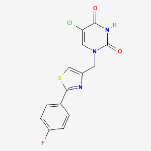 5-Chloro-1-[[2-(4-fluorophenyl)-1,3-thiazol-4-yl]methyl]pyrimidine-2,4-dione