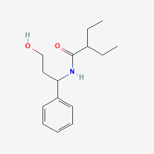 2-ethyl-N-(3-hydroxy-1-phenylpropyl)butanamide