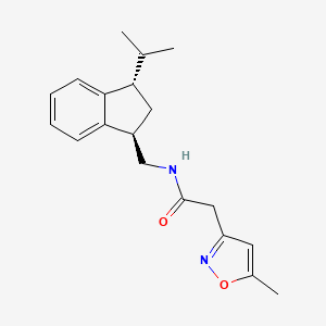 2-(5-methyl-1,2-oxazol-3-yl)-N-[[(1R,3S)-3-propan-2-yl-2,3-dihydro-1H-inden-1-yl]methyl]acetamide