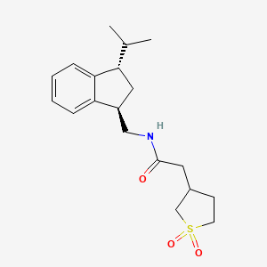 2-(1,1-dioxothiolan-3-yl)-N-[[(1R,3S)-3-propan-2-yl-2,3-dihydro-1H-inden-1-yl]methyl]acetamide