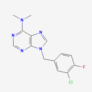 9-[(3-chloro-4-fluorophenyl)methyl]-N,N-dimethylpurin-6-amine