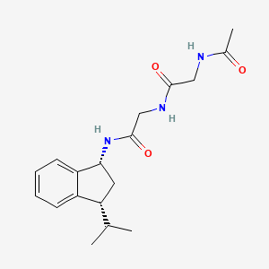 2-acetamido-N-[2-oxo-2-[[(1R,3R)-3-propan-2-yl-2,3-dihydro-1H-inden-1-yl]amino]ethyl]acetamide