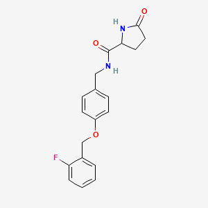 N-[[4-[(2-fluorophenyl)methoxy]phenyl]methyl]-5-oxopyrrolidine-2-carboxamide