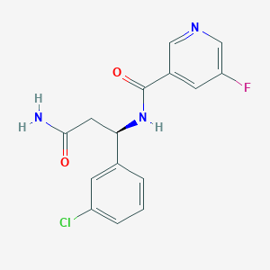 N-[(1R)-3-amino-1-(3-chlorophenyl)-3-oxopropyl]-5-fluoropyridine-3-carboxamide