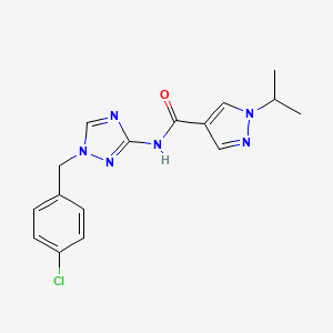 N-[1-[(4-chlorophenyl)methyl]-1,2,4-triazol-3-yl]-1-propan-2-ylpyrazole-4-carboxamide