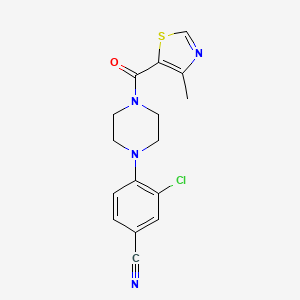 3-Chloro-4-[4-(4-methyl-1,3-thiazole-5-carbonyl)piperazin-1-yl]benzonitrile