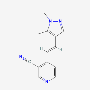 4-[(E)-2-(1,5-dimethylpyrazol-4-yl)ethenyl]pyridine-3-carbonitrile