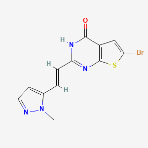 6-bromo-2-[(E)-2-(2-methylpyrazol-3-yl)ethenyl]-3H-thieno[2,3-d]pyrimidin-4-one