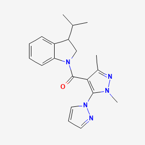 (1,3-Dimethyl-5-pyrazol-1-ylpyrazol-4-yl)-(3-propan-2-yl-2,3-dihydroindol-1-yl)methanone