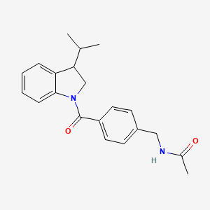 N-[[4-(3-propan-2-yl-2,3-dihydroindole-1-carbonyl)phenyl]methyl]acetamide