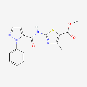 Methyl 4-methyl-2-[(2-phenylpyrazole-3-carbonyl)amino]-1,3-thiazole-5-carboxylate