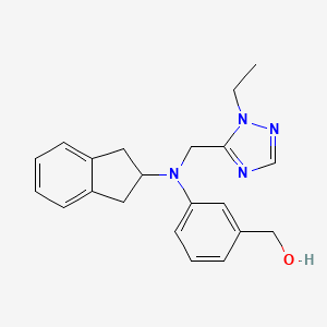 [3-[2,3-dihydro-1H-inden-2-yl-[(2-ethyl-1,2,4-triazol-3-yl)methyl]amino]phenyl]methanol