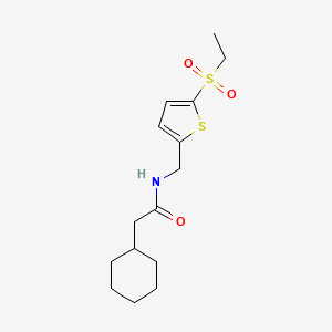 2-cyclohexyl-N-[(5-ethylsulfonylthiophen-2-yl)methyl]acetamide