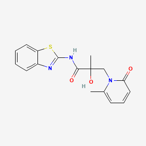 N-(1,3-benzothiazol-2-yl)-2-hydroxy-2-methyl-3-(2-methyl-6-oxopyridin-1-yl)propanamide