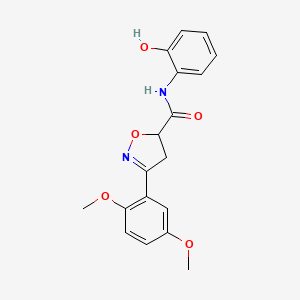 3-(2,5-dimethoxyphenyl)-N-(2-hydroxyphenyl)-4,5-dihydro-1,2-oxazole-5-carboxamide