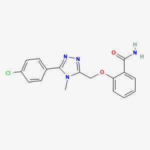 2-[[5-(4-Chlorophenyl)-4-methyl-1,2,4-triazol-3-yl]methoxy]benzamide