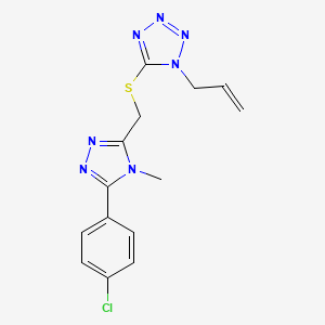 5-[[5-(4-Chlorophenyl)-4-methyl-1,2,4-triazol-3-yl]methylsulfanyl]-1-prop-2-enyltetrazole