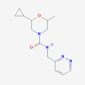 2-cyclopropyl-6-methyl-N-(pyridazin-3-ylmethyl)morpholine-4-carboxamide