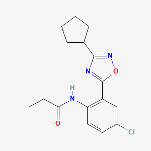 N-[4-chloro-2-(3-cyclopentyl-1,2,4-oxadiazol-5-yl)phenyl]propanamide