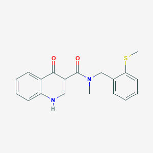 N-methyl-N-[(2-methylsulfanylphenyl)methyl]-4-oxo-1H-quinoline-3-carboxamide