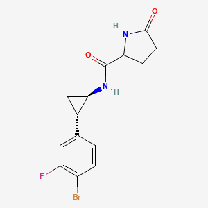 N-[(1R,2S)-2-(4-bromo-3-fluorophenyl)cyclopropyl]-5-oxopyrrolidine-2-carboxamide