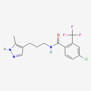 4-chloro-N-[3-(5-methyl-1H-pyrazol-4-yl)propyl]-2-(trifluoromethyl)benzamide