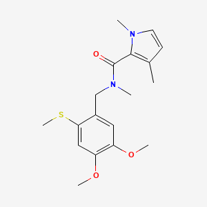 N-[(4,5-dimethoxy-2-methylsulfanylphenyl)methyl]-N,1,3-trimethylpyrrole-2-carboxamide