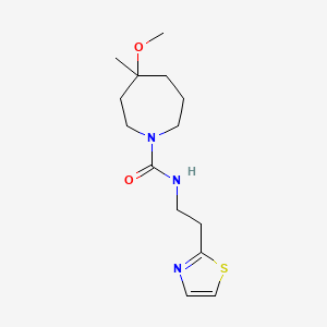 4-methoxy-4-methyl-N-[2-(1,3-thiazol-2-yl)ethyl]azepane-1-carboxamide