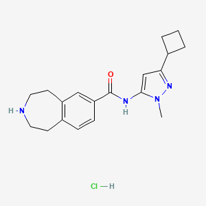 N-(5-cyclobutyl-2-methylpyrazol-3-yl)-2,3,4,5-tetrahydro-1H-3-benzazepine-7-carboxamide;hydrochloride