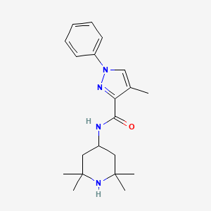 4-methyl-1-phenyl-N-(2,2,6,6-tetramethylpiperidin-4-yl)pyrazole-3-carboxamide