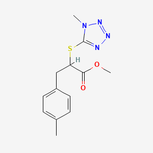 molecular formula C13H16N4O2S B6716972 Methyl 3-(4-methylphenyl)-2-(1-methyltetrazol-5-yl)sulfanylpropanoate 