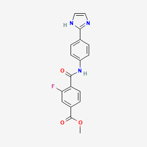 molecular formula C18H14FN3O3 B6716975 methyl 3-fluoro-4-[[4-(1H-imidazol-2-yl)phenyl]carbamoyl]benzoate 